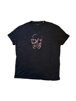 John Varvatos Luxury Men's Shirt Linen Blend Artisanal Skull Embroidery Size XL