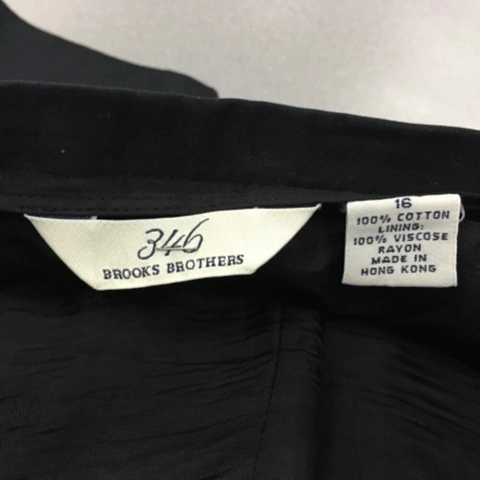 Pantalones de cóctel bordados Brooks Brothers para mujer talla 16 negros de algodón con cremallera lateral Foto 2 de 4