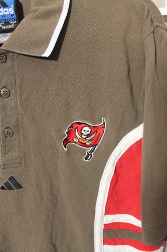 Camisa Polo Tampa Bay Buccaneers Para Hombres M Peltre Adidas Informal Rugby Algodón De Colección - Imagen 9 de 13