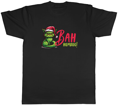 Bah Humbug Herren T-Shirt lustig Weihnachten Xmas Katze Tee Geschenk
