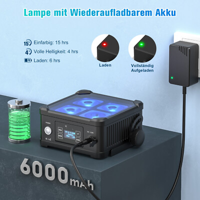 IP65 Wasserdichte Akku 4 LEDs Par 60W RGBWA UV Wiederaufladbare DMX Bühnenlicht