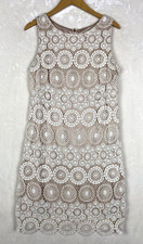 Eliza J Dress Womens 10 Aline Crochet Eyelet Lined Sleeveless Work Office Career