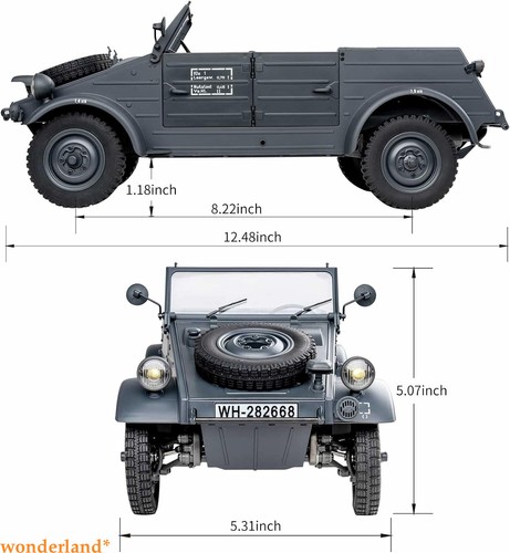 RocHobby 1/12 RC Crawler Kubelwagen Tipo 82 Modello Auto RC 8 Km/h Telecomando - Foto 8 di 8
