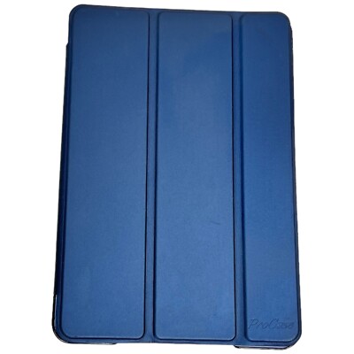 Apple iPad Mini 2 Slim Tri-Fold Flip Case Clear Back Full Cover Blue