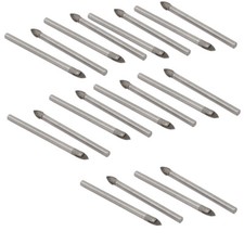 20pcs 5mm Tip 68mm Metal Round Shank Triangle Head Tile Drill Bit