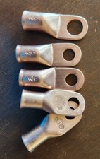 Selterm 2/0 AWG Copper Ring Terminal Battery Cable Ends - 6 pcs with Heat Shrink