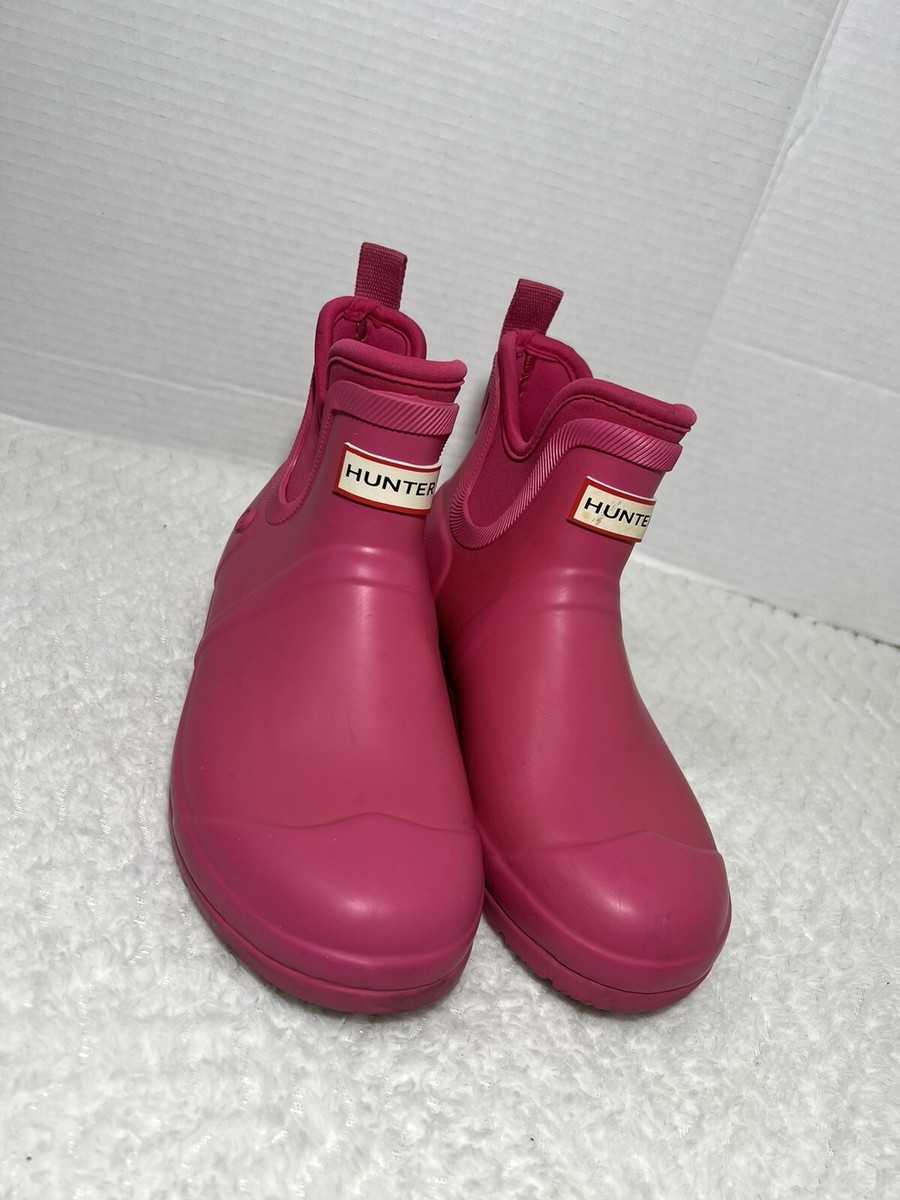Hunter For Target Women's Pink Ankle Chelsea Comfort Rain Boots