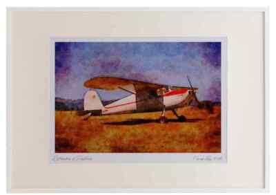 417087 Cessna 120, 1947, Schellville, CA Watercolour Picture Frame