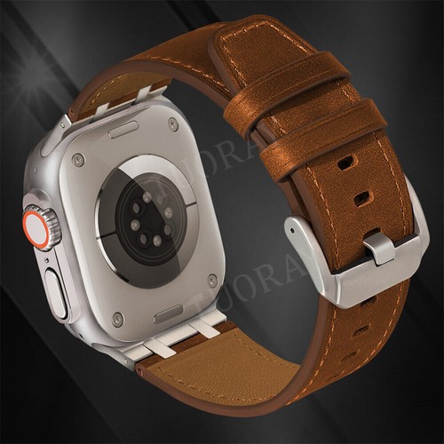 Correa de cuero y metal para Apple Watch Ultra 2 49 mm serie 10 9 8 7 SE 6 5 4 3 - Imagen 25 de 72
