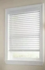 Smart Privacy 2” White Slats Cordless Window Shade White 36” x 60”