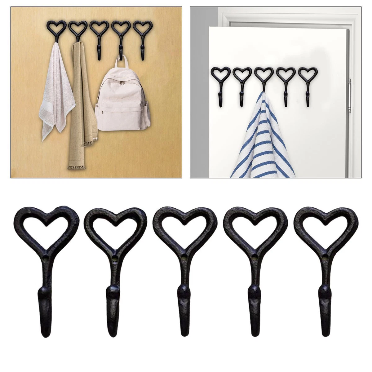 Wrought iron 2024 wall hooks decorative