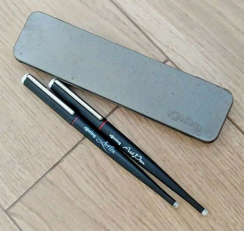 Plumín estilográfico Rotring vintage Alemania plata M 600 antiguo funcionando. Foto 3 de 4