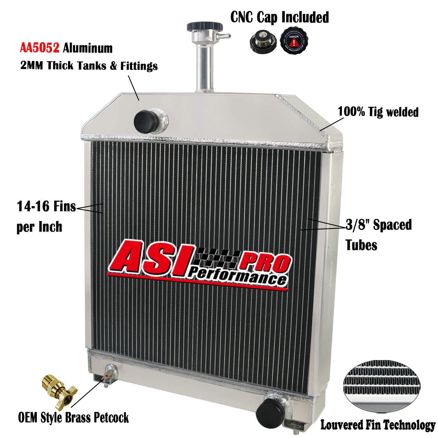 4 Row Aluminum Radiator For Ford 445D 455C 555C 555D 565D 655C E7NN8005DA MT