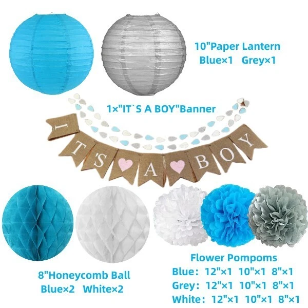 34 PIEZAS Decoraciones de Baby Shower para Niño Decoración de Baby Shower Niños Completo Premium Foto 3 de 4