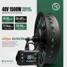 48V 1500W Snow E-bike Conversion Kit Rear Wheel Hub Motor Dropout 170mm/190mm