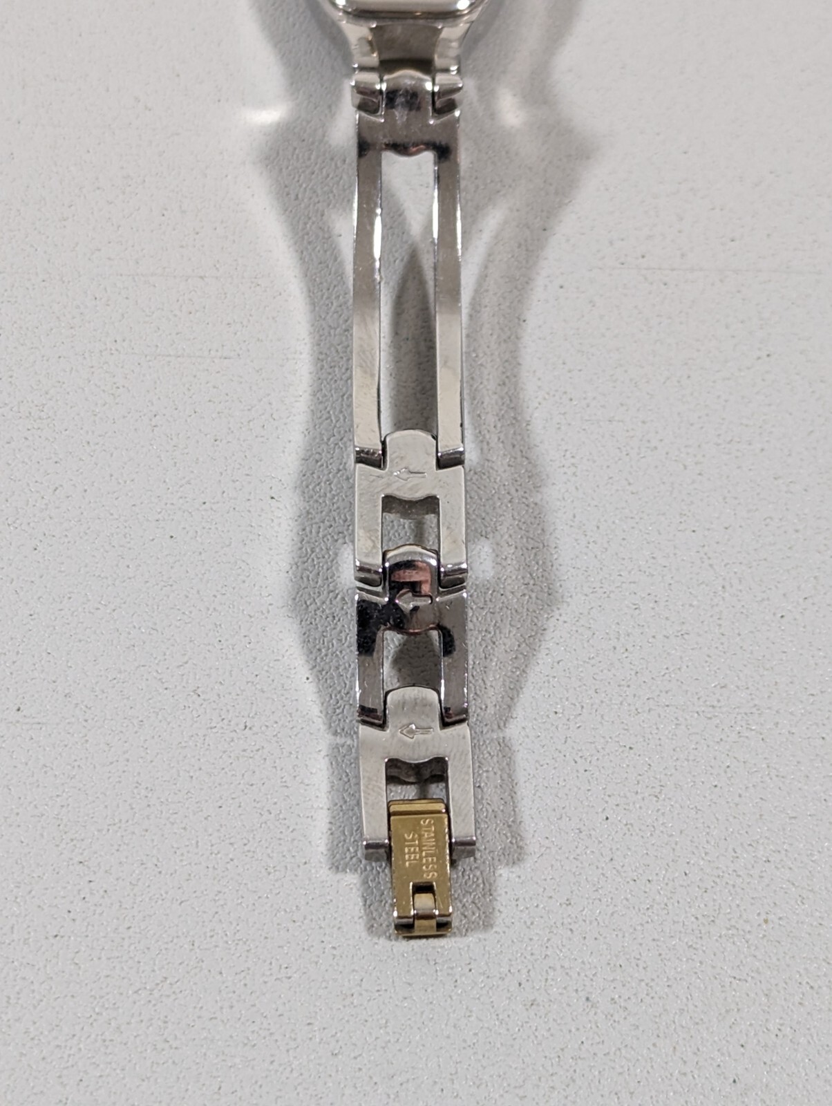 Relic Silver Tone Dial Rectangle Case Two Tone Br… - image 8