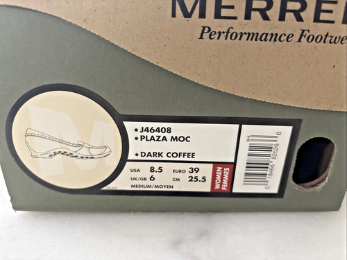 Merrell Plaza Moc Dark Coffee Loafers Heels Slip On Brown 8.5 M / 39 J46408 - Picture 6 of 6