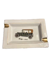 Vintage Ashtray Dodge 1916 Rectangular Ceramic
