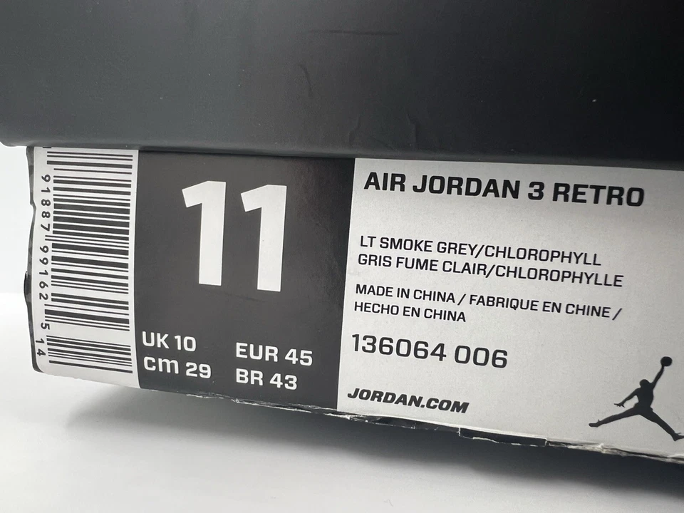 Talla 11 - Air Jordan 3 Retro Clorofila Foto 3 de 4