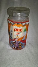 old advertising glass coffee container CAFFE' VERGNANO