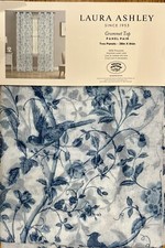 Laura Ashley Blue Summer Palace Grommet Panels Curtains Drapes 38 X 84 Set Of 2