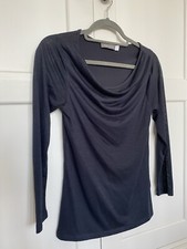 Mint Velvet Navy Blue Drape Long Steeve Top, size 8, New without tags