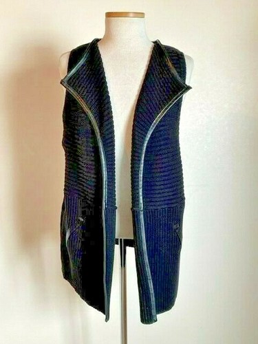 August Silk Black Sweater Vest L with 