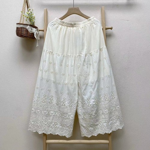 Women Pettipant Half Slip Lace Trim Capri Pants Bloomers Culotte Split Skirts - Bild 17 von 18