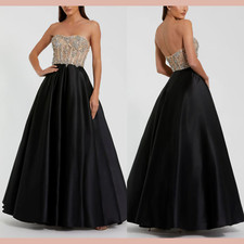 NWT $898 MAC DUGGAL [ 12 ] 20701 Strapless Embellished Bustier Ball Gown J1338