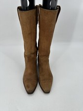 Vintage FRYE Women' Suede Leather Beige Boots Size 6B Made in USA 1970s.