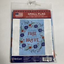 Patriotic Flag Small 12.5x18 in Free Brave USA America 4th of July NEW
