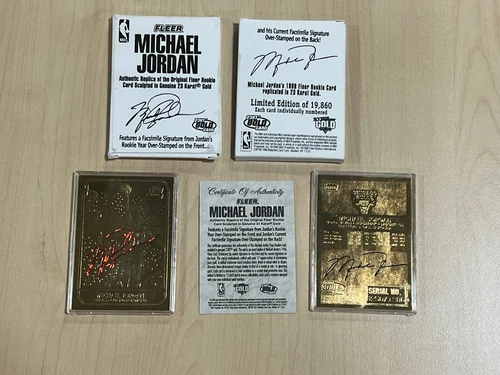 98 Fleer Michael Jordan Auto 1986 Rookie 23Kt Gold Card Red Signature #6250 COA