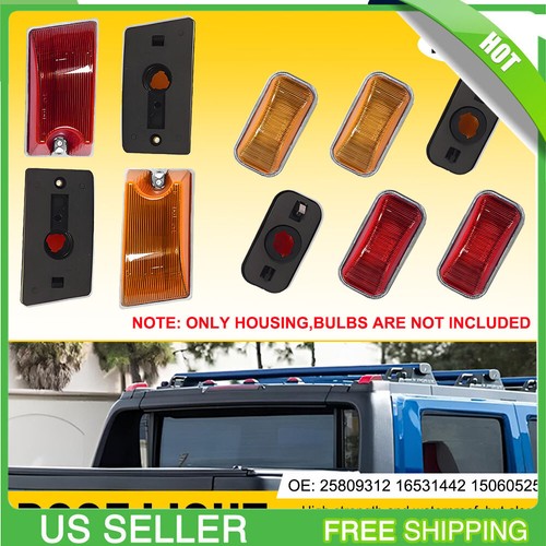 10x Front & Rear Cab Roof Marker Running Lights Housing For Hummer H2 2003-2009