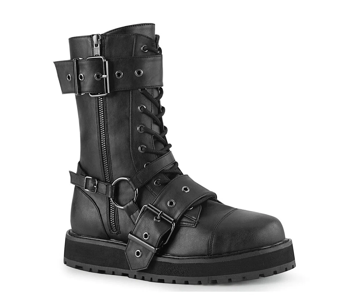Black Zip Biker Boots for Men for sale | eBay