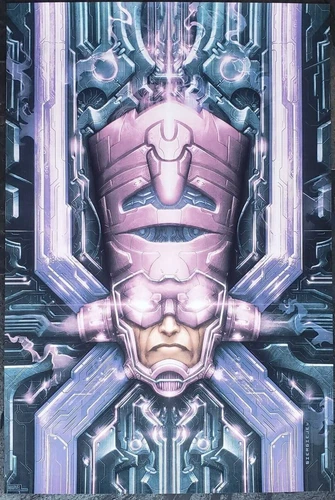 Póster Mondo Sideshow GALACTUS variante metálica impresión 24X36 Fantastic 4