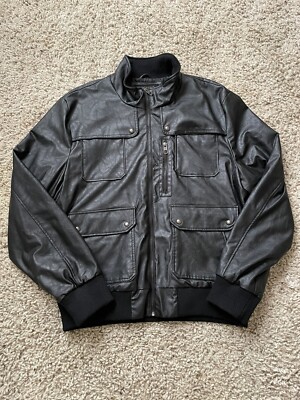 Marc Ecko Cut & Sew Faux Leather Jacket, Size XXL, Black | eBay