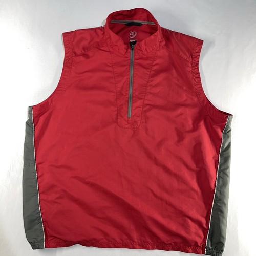 Zero Restriction Jacket Men XL Red Windbreaker Vest 1/4 Zip Golf Lightweight