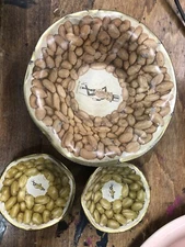 Vintage Mr. Peanut Serving Bowl Set Metal 3pc Planters