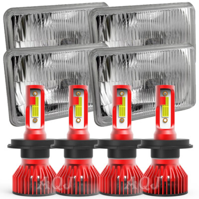 4pcs for Oldsmobile Cutlass Supreme 1980 1981 1982 1983-1988 4x6'' Led Headlights