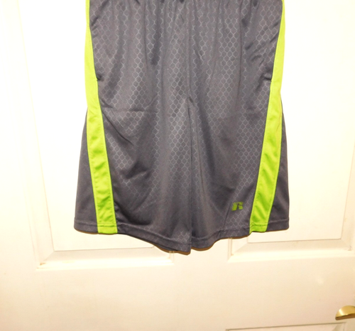 Boy's Russell Gray Lime Green Elastic Waist Athletic Shorts Size L 10-12 - Picture 2 of 4