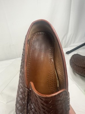 Allen Edmonds Portofino Slip-on Loafers Woven Leather Brown Slip On size 13D Allen Edmonds Portofino Slip-on Loafers Woven Leather Brown  main image 2
