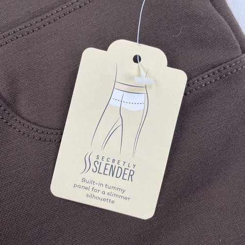 NWT St John’s Bay Jeggings Womens M Brown Skinny Leg Secretly Slender Pant 28x29 - Picture 5 of 13