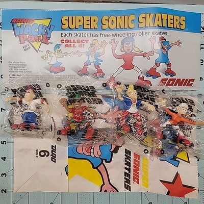 Sonic Wacky Pack - Super Sonic Skaters + Window Decal & Paper Bag