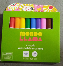 Mondo Llama Classic Washable Broad Tip Markers 10 Count Non-Toxic Multicolor