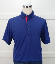 GREYSON Polo Shirt Men's Size XL Blue Striped Golf Stretch Performance Workwear