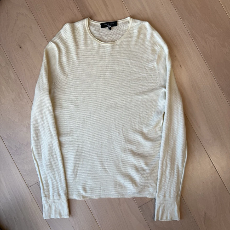 Camisa térmica Rag & Bone XL capa base de lana crema ropa de calle Nueva York Foto 2 de 4
