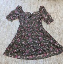 Trixxi LA Milkmaid Dress Sz XL Floral Tiered Babydoll Romantic Cottagecore Lined