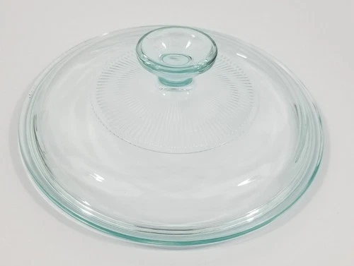 Pyrex G5C Round Replacement Glass Lid G-5-C  Clear Aqua & Ribbed