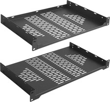 2 PCS 10 Rack Shelves for 19 Inches Network Rack Cabinets, 1U Rack Mount Shel
