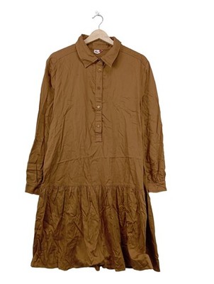 PEOPLE WEAR ORGANIC Langarmkleid Damen Kleid Gr. DE 36 braun Casual-Look